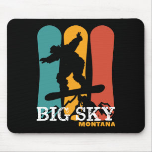 Alfombrilla De Ratón Vintage Snowboard Resort Big Sky Montana