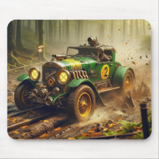 Alfombrilla De Ratón Vintage Steampunk Racecar Mouse Pad