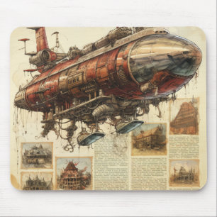 Alfombrilla De Ratón Vintage Steampunk Zeppelin (11)