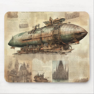 Alfombrilla De Ratón Vintage Steampunk Zeppelin (5)