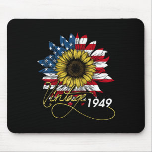 Alfombrilla De Ratón Vintage Sunflower 1949 4 de julio Día de la Indepe