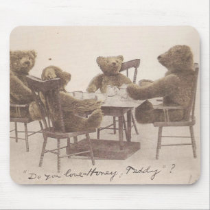 Alfombrilla De Ratón Vintage Teddy Bears, ¿Amas A La Miel?