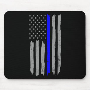 Alfombrilla De Ratón Vintage Thin Blue Line: Apoyo Policial A Usa Fl