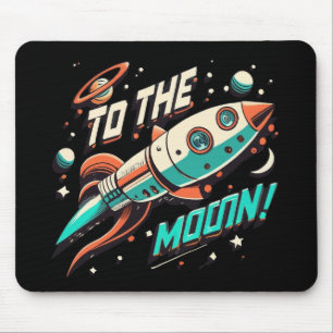 Alfombrilla De Ratón Vintage To The Moon Rocket ship