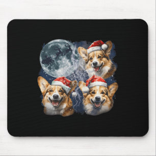 Alfombrilla De Ratón Vintage Tres Navidades Corgis Dog Santa Howling A