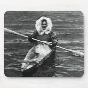Alfombrilla De Ratón Vintage USA Alaska esquimal y su kayak 1970 iPad