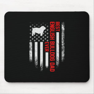 Alfombrilla De Ratón Vintage USA Bandera Americana Mejor Bulldog Inglés
