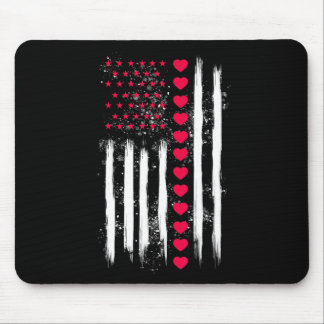 Alfombrilla De Ratón Vintage Valentine Day American Flag Heart Perfect