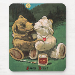 Alfombrilla De Ratón Vintage victoriano Cottagecore Honey Bears