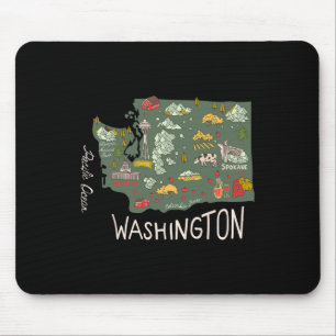 Alfombrilla De Ratón Vintage Washington Evergreen State Seattle Pacífic