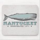 Alfombrilla De Ratón Vintage Whale Nantucket MAMÁES Inc 1671 Mousepad<br><div class="desc">Vintage Victorian Sperm Whale Nantucket,  Massachusetts Mousepad. Un dibujo victoriano de una ballena esperma,  y la ciudad de Nantucket aparece en letra vintage junto con el año de incorporación; 1671. *</div>