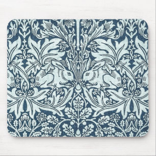 Alfombrilla De Ratón Vintage White Rabbits Floral Blue - William Morris