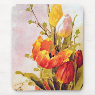 Alfombrilla De Ratón VintageTulips Mousepad