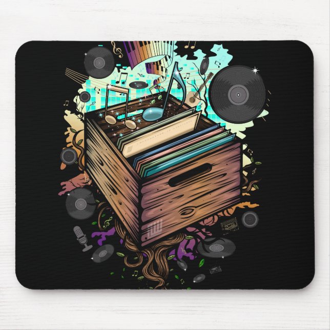 Alfombrilla De Ratón Vinyl Crate Music (Frente)