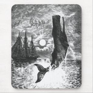 Alfombrilla De Ratón Violación de esperma de vintage de ballenas, anima