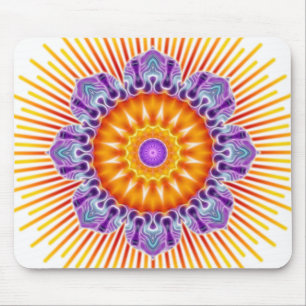 Alfombrilla De Ratón Violeta amarilla de Mandala