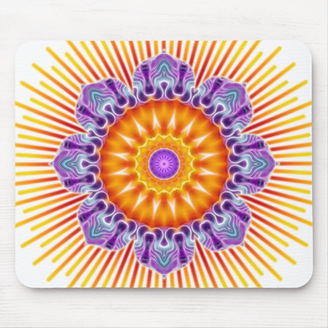 Alfombrilla De Ratón Violeta amarilla de Mandala (Frente)