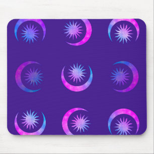 Alfombrilla De Ratón Violeta Índigo Púrpura Luna y Sol Zen