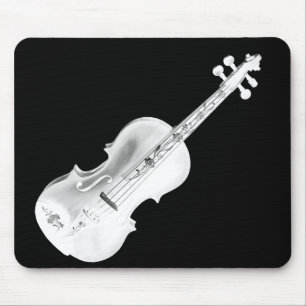 ALFOMBRILLA DE RATÓN VIOLÍN BLANCO EN BLACK-MOUSEPAD