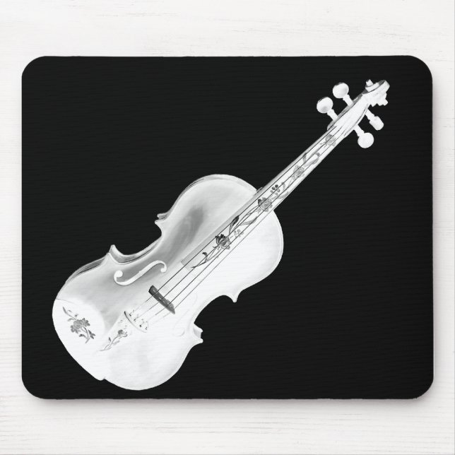 ALFOMBRILLA DE RATÓN VIOLÍN BLANCO EN BLACK-MOUSEPAD (Frente)
