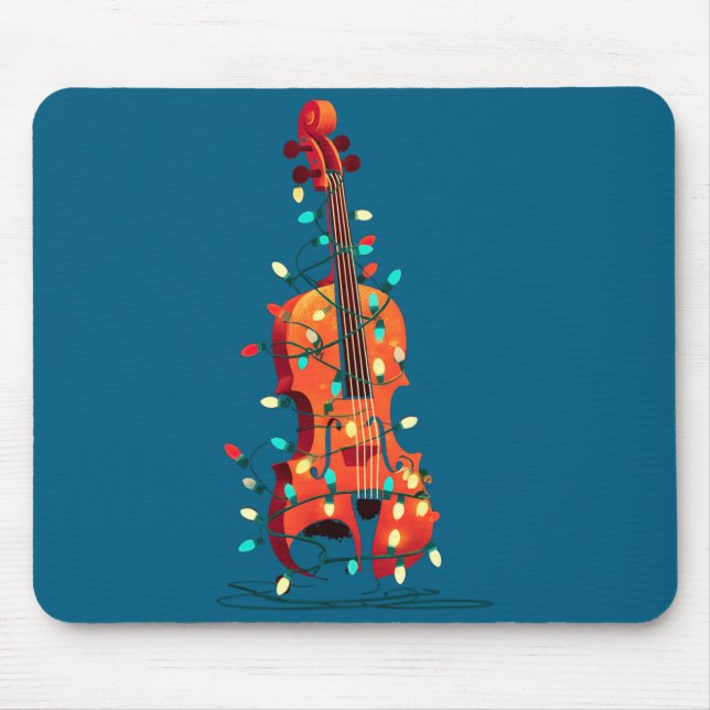 Alfombrilla De Ratón Violin Christmas Graphics Lights Lover Player Viol (Frente)
