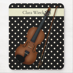 Alfombrilla De Ratón Violín en Personalizado de puntos de marfil y polk