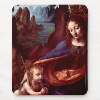 Alfombrilla De Ratón Virgen de las Rocas de Leonardo da Vinci