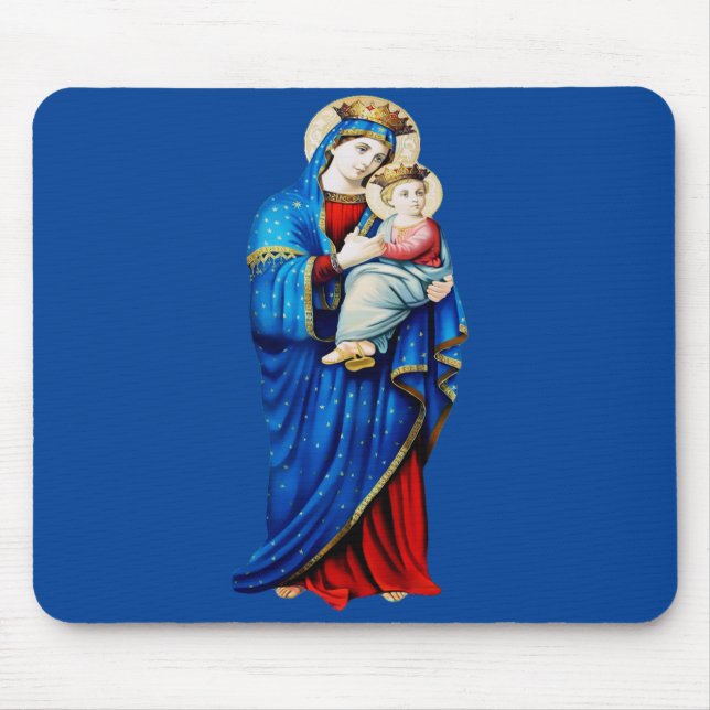 Alfombrilla De Ratón Virgen María con el Niño Jesús (Frente)