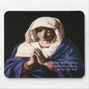Alfombrilla De Ratón Virgen María Mousepad con rezo
