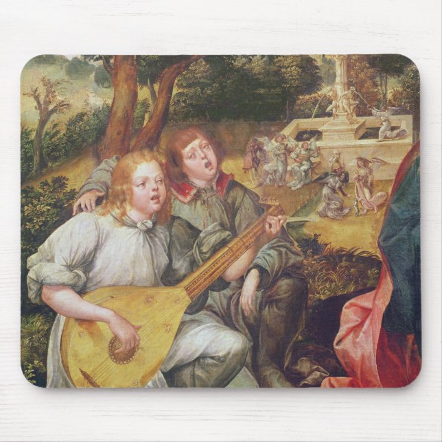 Alfombrilla De Ratón Virgen y niño con ángeles (Frente)