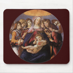 Alfombrilla De Ratón Virgen y Niño con Ángeles por Sandro Botticelli