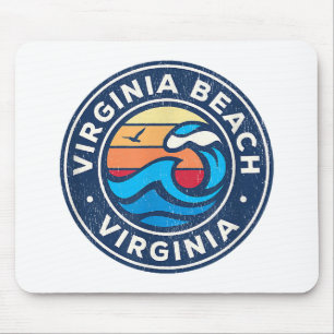 Alfombrilla De Ratón Virginia Beach Virginia VA Vintage Nautical Waves