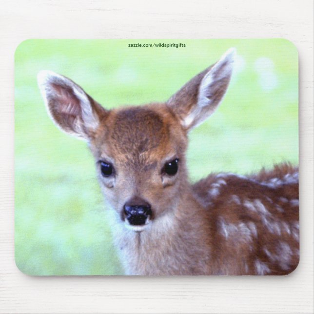 Alfombrilla De Ratón Virginia Deer Fawn Baby Animal Willife Art (Frente)