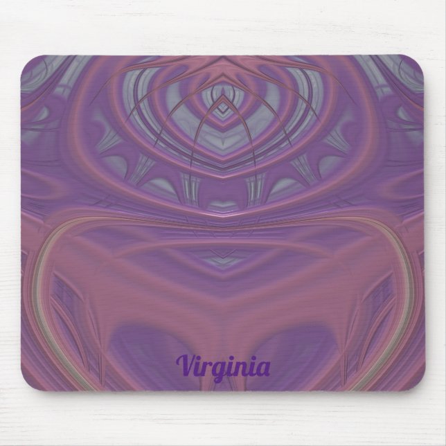 Alfombrilla De Ratón VIRGINIA ~ Diseño de malva rosa y lavanda (Frente)