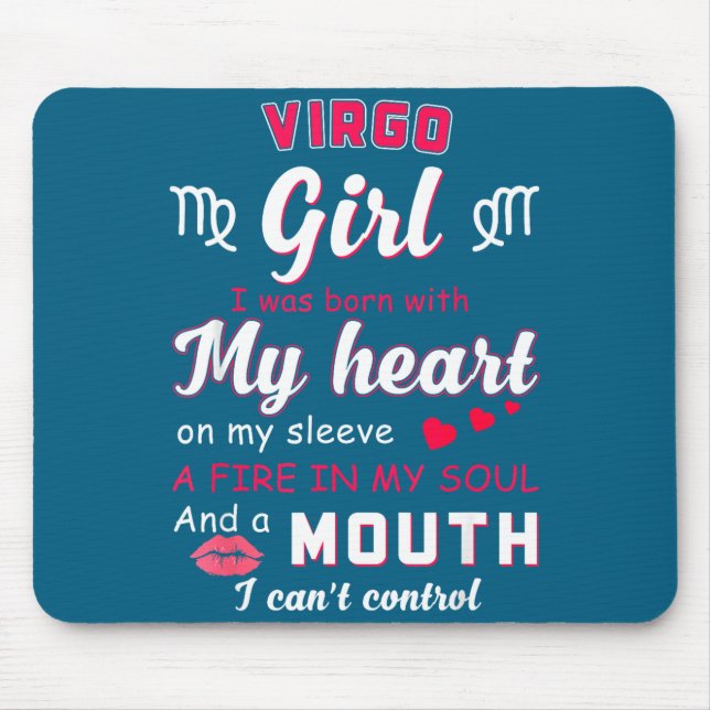 Alfombrilla De Ratón Virgo Girl Funny Quote With Zodiac Sign Birthday I (Frente)
