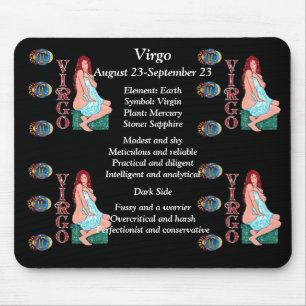 Alfombrilla De Ratón Virgo Rótulo de nacimiento Zodiac Mouse Pad
