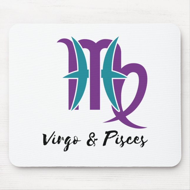 Alfombrilla De Ratón Virgo y Pisces Parejas Astrología Zodiaca (Frente)