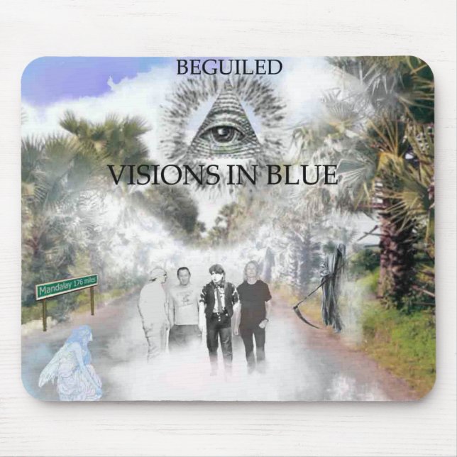 Alfombrilla De Ratón Visiones en Mousepad azul (Frente)