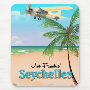 Alfombrilla De Ratón ¡Visita el Paraíso! Póster de viaje de Seychelles
