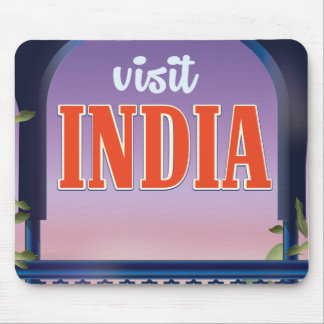 Alfombrilla De Ratón Visita impresión de viaje vintage de la India.