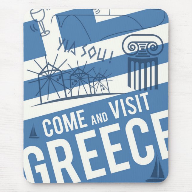 Alfombrilla De Ratón Visita venida Grecia (Frente)