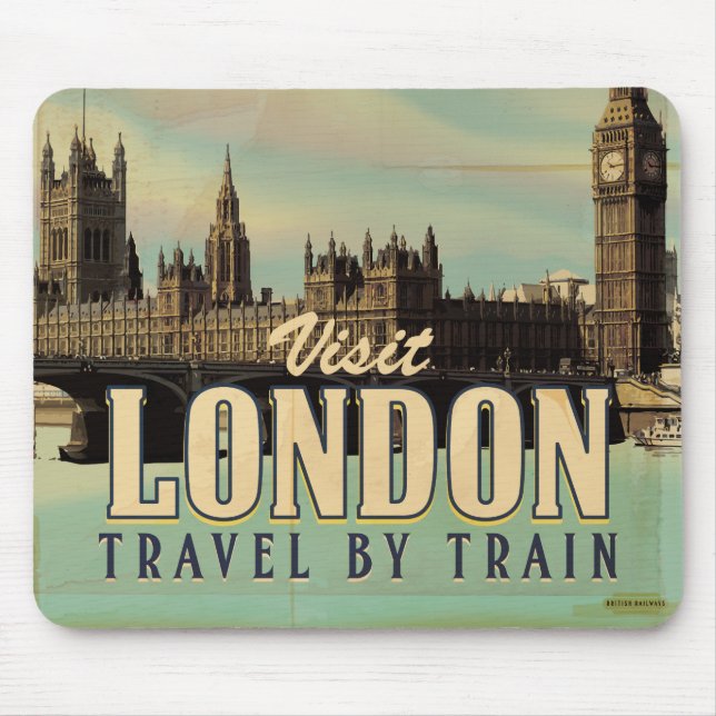 Alfombrilla De Ratón Visite el afiche de la época de Londres (Frente)