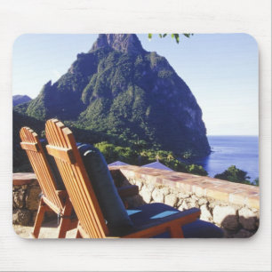 Alfombrilla De Ratón Vista de Gros Piton desde Stonefield Estate Villa