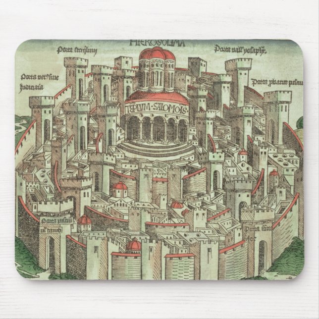 Alfombrilla De Ratón Vista de la ciudad emparedada de Jerusalén que (Frente)