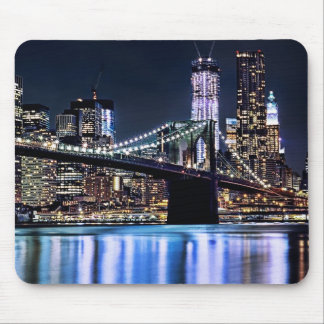 Alfombrilla De Ratón Vista de la reflexión del puente de Brooklyn de