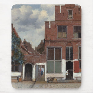 Alfombrilla De Ratón Vista de las casas en Delft The Little Street