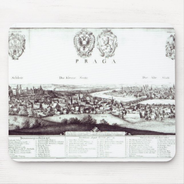 Alfombrilla De Ratón Vista de Praga, 1649 (Frente)