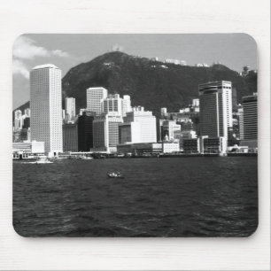 Alfombrilla De Ratón Vista de rascacielos de la bahía de Hong Kong Vint