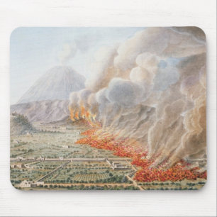 Alfombrilla De Ratón Vista de una erupción del monte Vesubio que