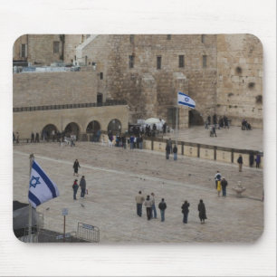 Alfombrilla De Ratón Vista de Western Wall Plaza, tarde en la tarde